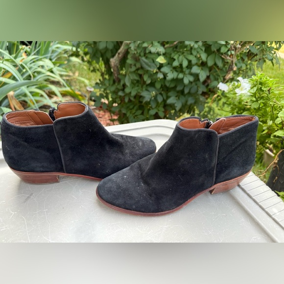 Sam Edelman Black Suede Heeled Boots - Picture 1 of 7
